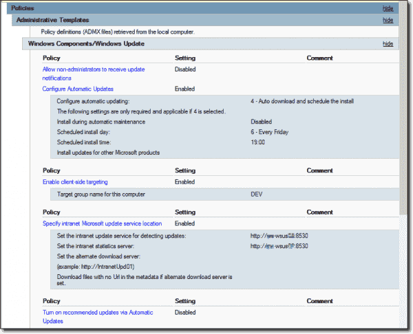 GPO for updates installation