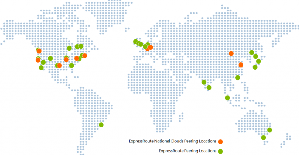 ExpressRoute Peering location map
