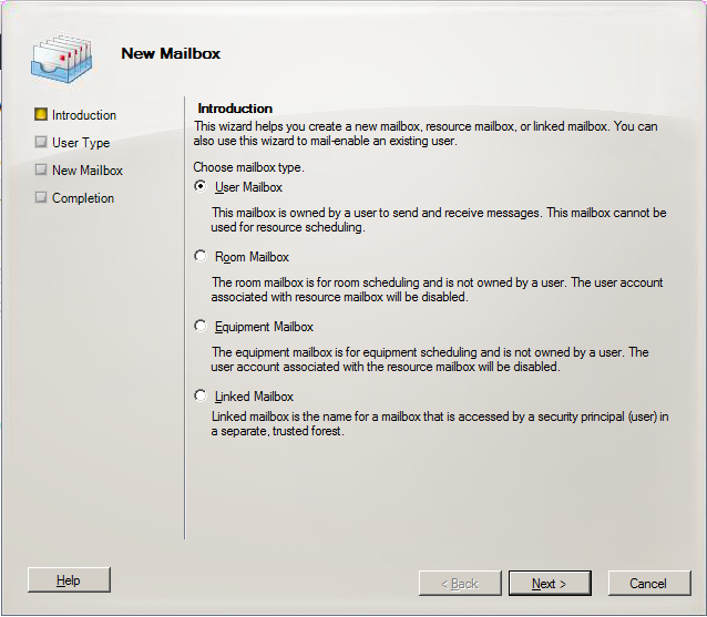 How to create Shared mailbox in Exchange Server 2010