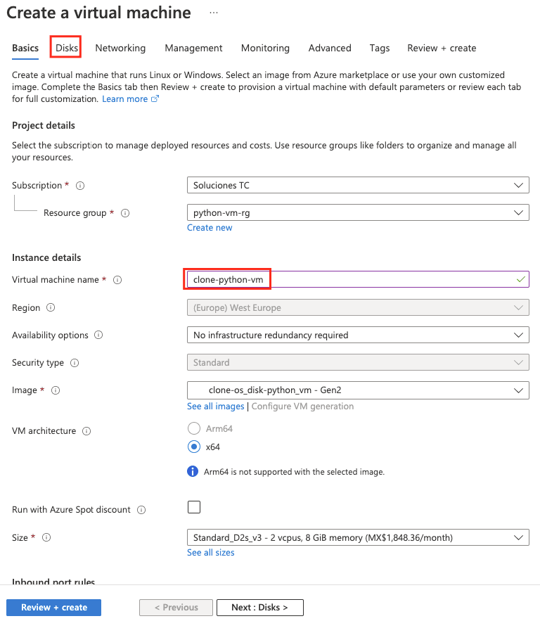 Creating a virtual machine