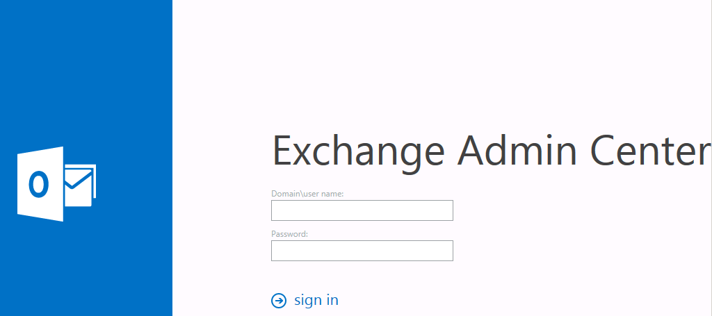 Exchange Server Admin Center
