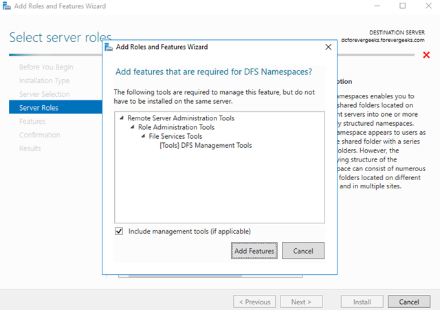 Add DFS Management tools 