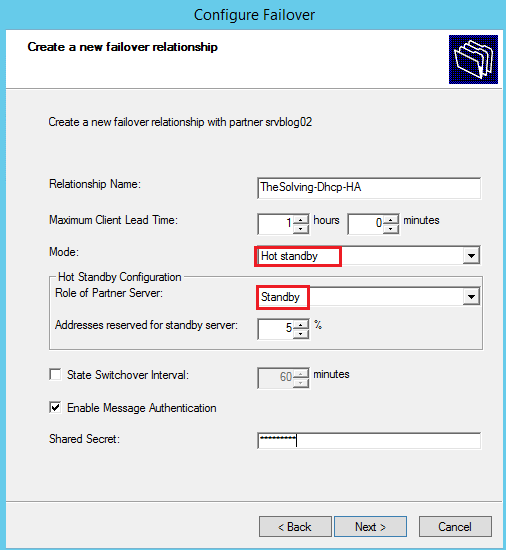 How to configure Dhcp Failover on Windows Server 2012 R2