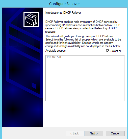 How to configure Dhcp Failover on Windows Server 2012 R2