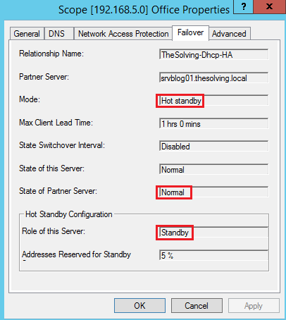 How to configure Dhcp Failover on Windows Server 2012 R2