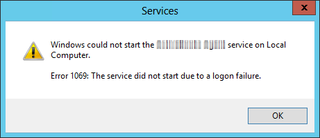 Windows service failed to start
