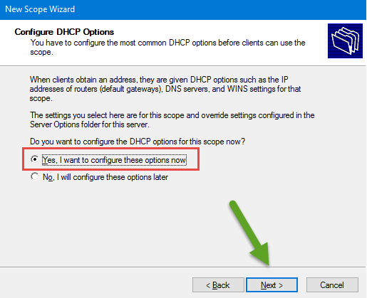 Configure DHCP Option