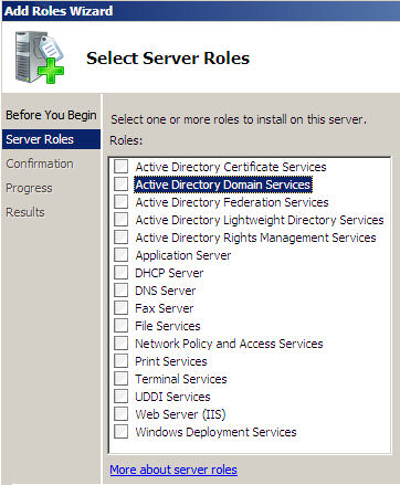 Add Roles Wizard Server 2008