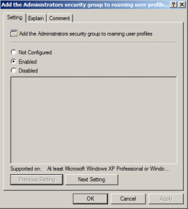 roaming profile group policy