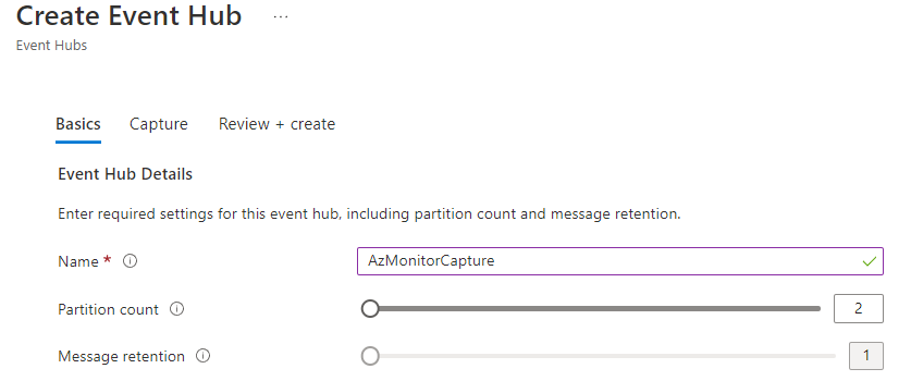 Create Azure Event Hub